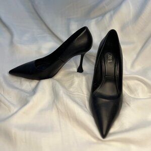 Black Zara Point-toe Heels - Size 7.5